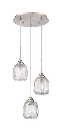 Downtown Urban Three Light Pendant in Brushed Satin Nickel (405|3233PSNG3235CL)