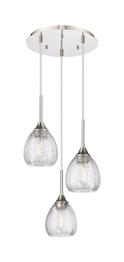 Downtown Urban Three Light Pendant in Polished Nickel (405|3233PPNG3236CL)