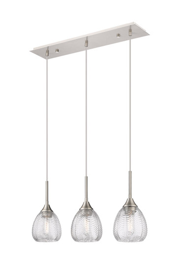 Downtown Urban Three Light Island Pendant in Brushed Satin Nickel (405|3233ISNG3236CL)