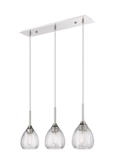 Downtown Urban Three Light Island Pendant in Polished Nickel (405|3233IPNG3236CL)