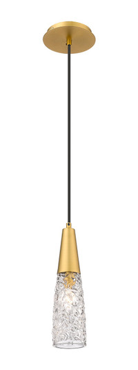 Downtown Urban One Light Mini Pendant in Brushed Brass (405|3221PBBG3223CL)