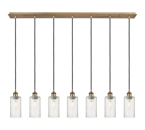 Downtown Urban Seven Light Linear Pendant in Brushed Brass (405|127B7PBBG4347SDY) Downtown Urban Seven Light Linear Pendant in Brushed Brass (405|127B7PBBG4347SDY)