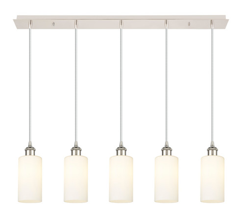 Downtown Urban Five Light Linear Pendant in Polished Nickel (405|125B5PPNG4347WH)