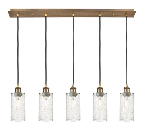 Downtown Urban Five Light Linear Pendant in Brushed Brass (405|125B5PBBG4347SDY)