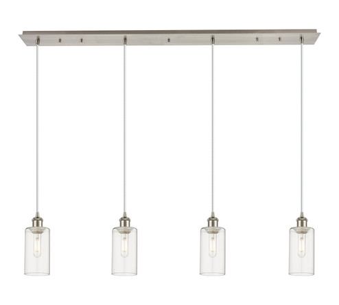 Downtown Urban Four Light Linear Pendant in Brushed Satin Nickel (405|124B4PSNG4347CL) Downtown Urban Four Light Linear Pendant in Brushed Satin Nickel (405|124B4PSNG4347CL)