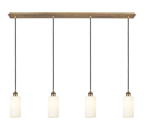 Downtown Urban Four Light Linear Pendant in Brushed Brass (405|124B4PBBG4347WH) Downtown Urban Four Light Linear Pendant in Brushed Brass (405|124B4PBBG4347WH)