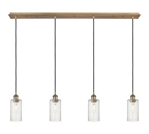 Downtown Urban Four Light Linear Pendant in Brushed Brass (405|124B4PBBG4347DE)