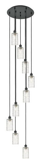 Downtown Urban Nine Light Pendant in Matte Black (405|119B9PBKG4347DE)