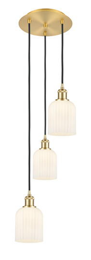 Ballston Three Light Pendant in Satin Gold (405|113B3PSGG5595GWH)