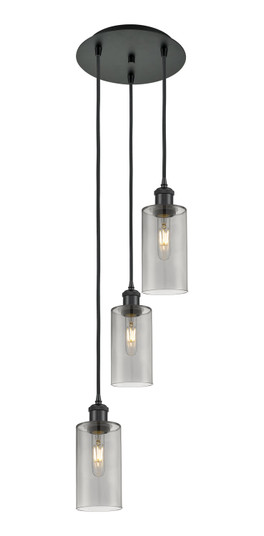 Downtown Urban Three Light Pendant in Matte Black (405|113B3PBKG4347SM)
