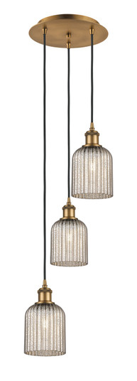 Ballston Three Light Pendant in Brushed Brass (405|113B3PBBG5595ME)
