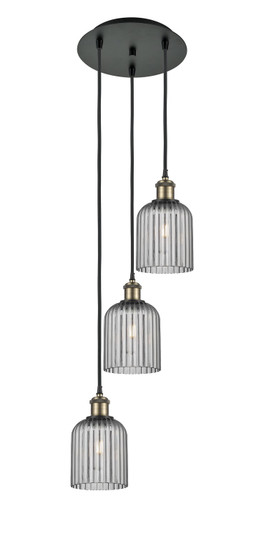 Ballston Three Light Pendant in Black Antique Brass (405|113B3PBABG5595SM)