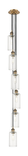 Downtown Urban Six Light Pendant in Brushed Brass (405|106B6PBBG4347CL)
