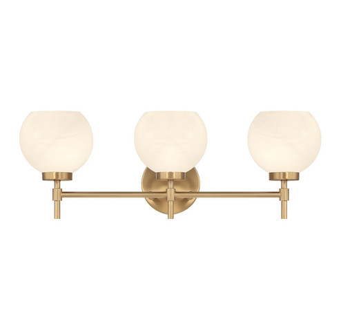 Hannah Three Light Bathroom Vanity in Warm Brass (159|V6L896213322)