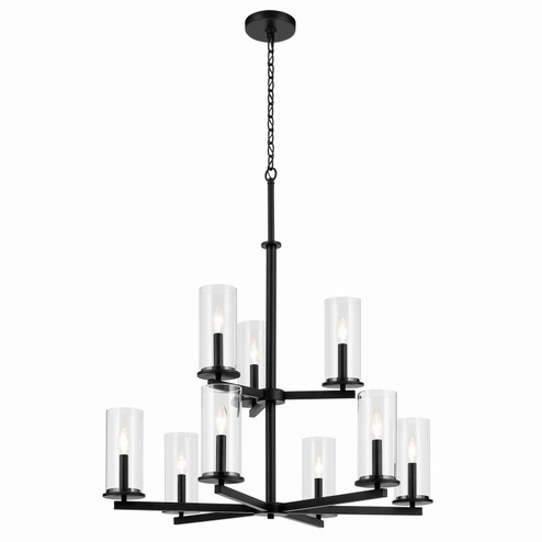 Crosby Nine Light Chandelier in Black (12|44014BK)