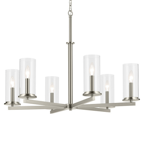 Crosby Six Light Chandelier in Brushed Nickel (12|44013NI)