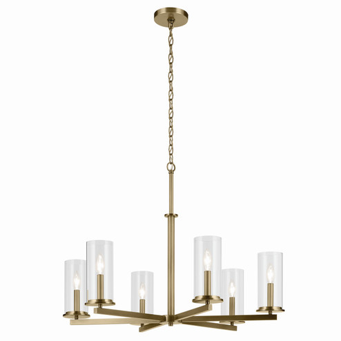 Crosby Six Light Chandelier in Natural Brass (12|44013NBR)