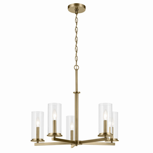 Crosby Five Light Chandelier in Natural Brass (12|43999NBR)
