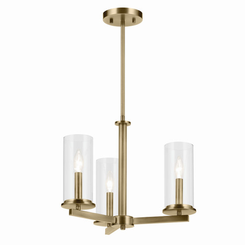 Crosby Three Light Chandelier in Natural Brass (12|43997NBR)