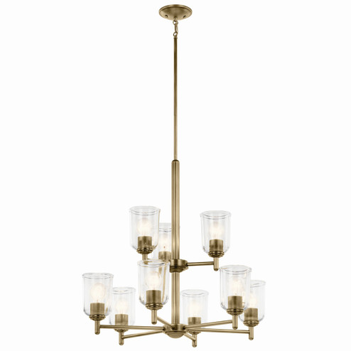 Shailene Nine Light Chandelier in Natural Brass (12|43672NBRCLR)