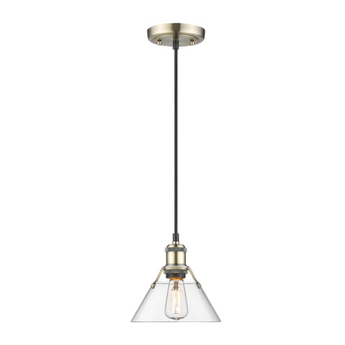 Orwell One Light Mini Pendant in Aged Brass (62|3306SABCLR)