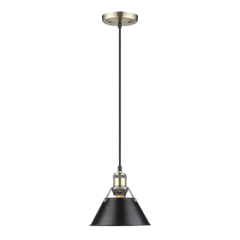 Orwell One Light Mini Pendant in Aged Brass (62|3306SABBLK)