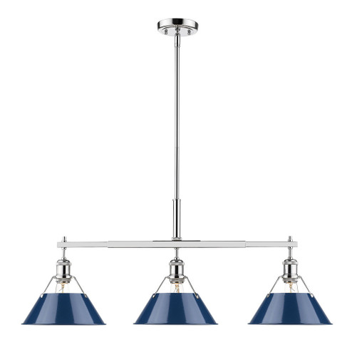 Orwell Three Light Linear Pendant in Chrome (62|3306LPCHNVY)