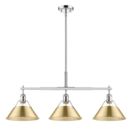 Orwell Three Light Linear Pendant in Chrome (62|3306LPCHBCB)
