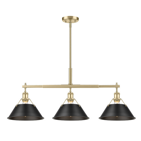 Orwell Three Light Linear Pendant in Brushed Champagne Brass (62|3306LPBCBBLK)