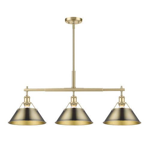 Orwell Three Light Linear Pendant in Brushed Champagne Brass (62|3306LPBCBAB)