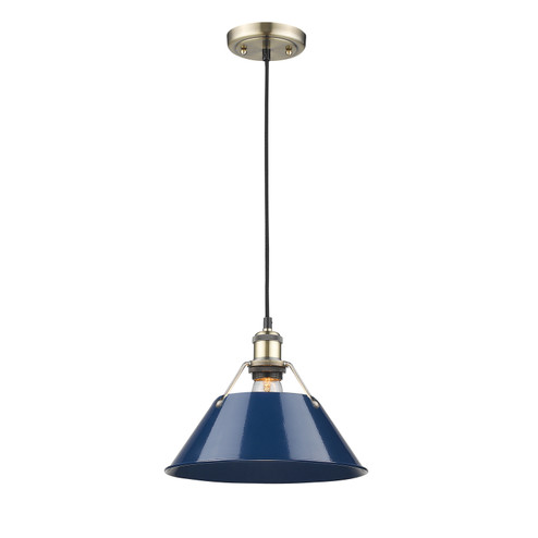 Orwell One Light Pendant in Aged Brass (62|3306LABNVY)