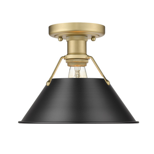 Orwell One Light Flush Mount in Brushed Champagne Brass (62|3306FMBCBBLK)