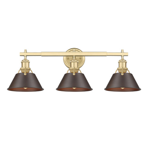 Orwell Three Light Bath Vanity in Brushed Champagne Brass (62|3306BA3BCBRBZ)
