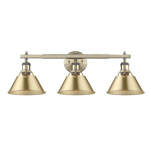 Orwell Three Light Bath Vanity in Aged Brass (62|3306BA3ABBCB)