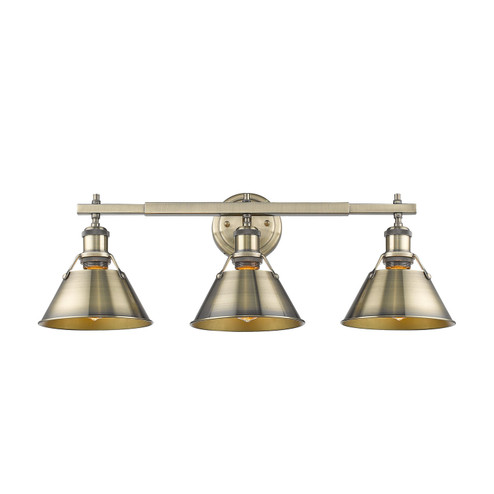 Orwell Three Light Bath Vanity in Aged Brass (62|3306BA3ABAB)