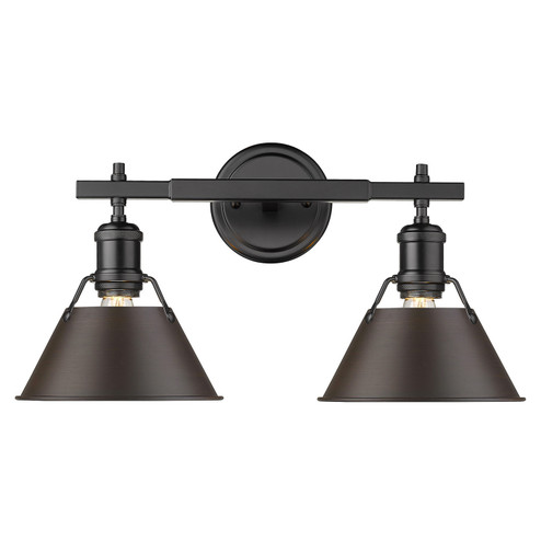 Orwell Two Light Bath Vanity in Matte Black (62|3306BA2BLKRBZ)