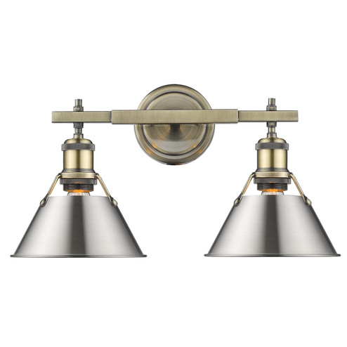 Orwell Two Light Bath Vanity in Aged Brass (62|3306BA2ABPW)