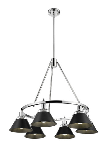 Orwell Six Light Chandelier in Chrome (62|33066CHBLK)