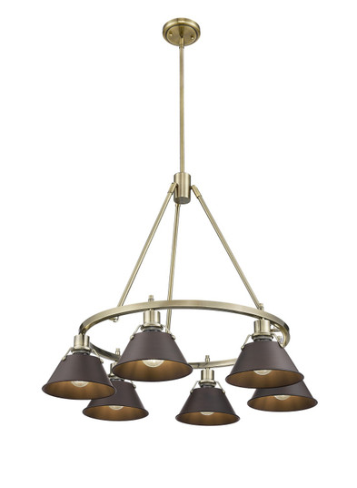 Orwell Six Light Chandelier in Aged Brass (62|33066ABRBZ)