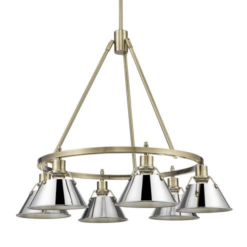 Orwell Six Light Chandelier in Aged Brass (62|33066ABCH)
