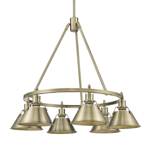 Orwell Six Light Chandelier in Aged Brass (62|33066ABAB)