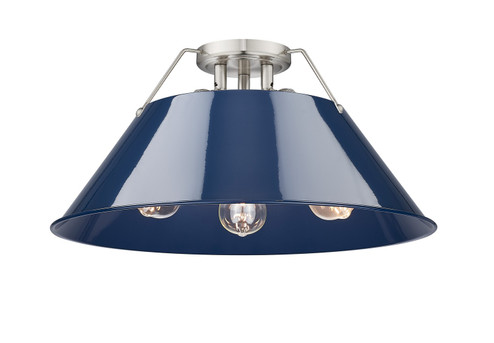 Orwell Three Light Flush Mount in Pewter (62|33063FMPWNVY)