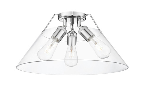 Orwell Three Light Flush Mount in Chrome (62|33063FMCHCLR)