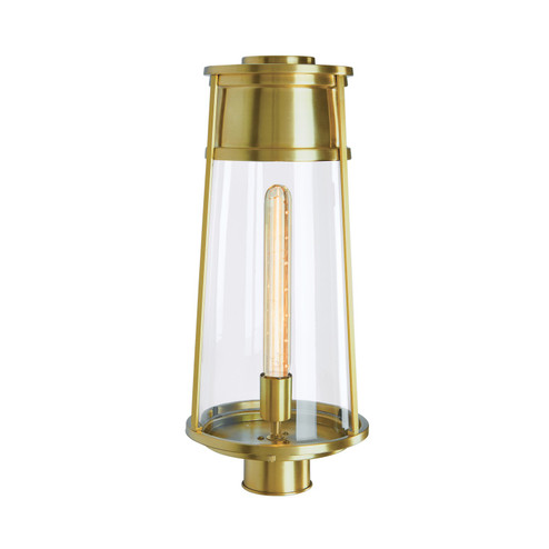 Cone One Light Outdoor Post Lantern in Satin Brass (45|1247SBCL)