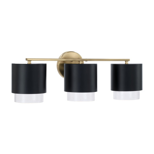 Weller Three Light Vanity in Matte Brass and Black (65|153031RK549)