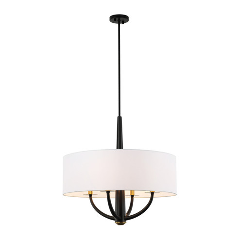 Patchwork Four Light Pendant in Black/Satin Brass (137|503P04BLSB)