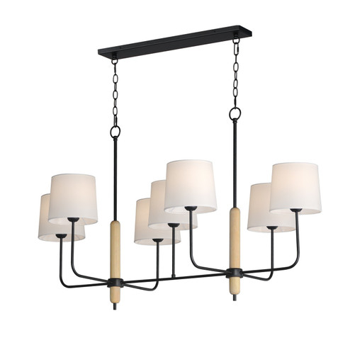 Bozeman Seven Light Linear Chandelier in Natural Wood (16|11867OFNWD)