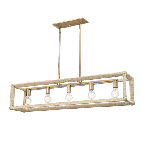 Kimber Five Light Linear Pendant in Modern Brass (62|2075LPMBSLNR)