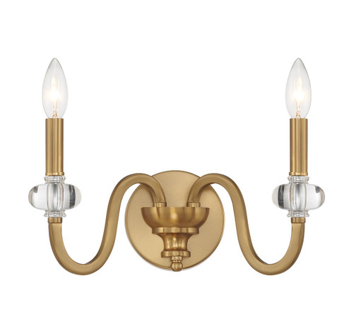 Bergdorf Two Light Wall Sconce in Warm Brass (51|958002322)