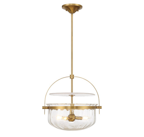 Denmar Four Light Convertible Semi-Flush/Pendant in Warm Brass (51|647234322)